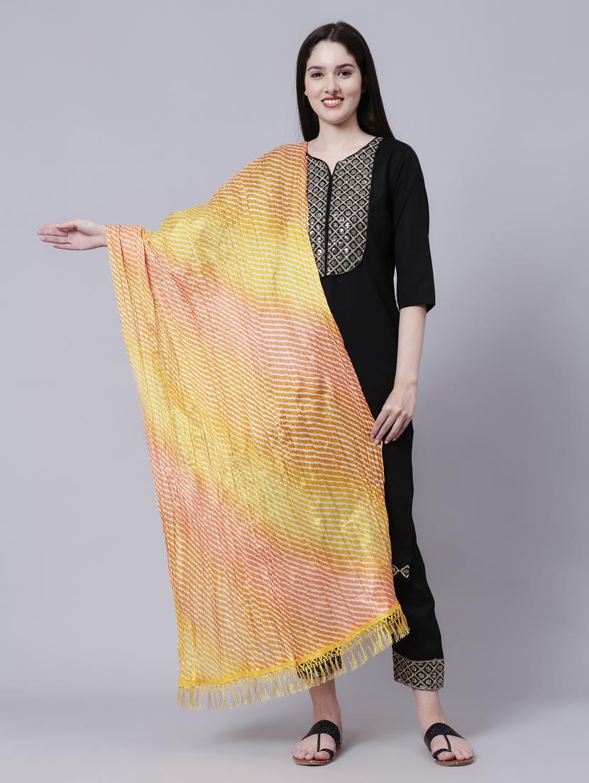 leheriya print dupatta - 20322764 - Zoom Image - 0