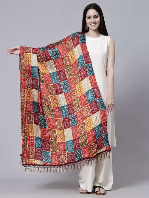 multi colored bandhani dupatta - 20322770 -  Standard Image - 0