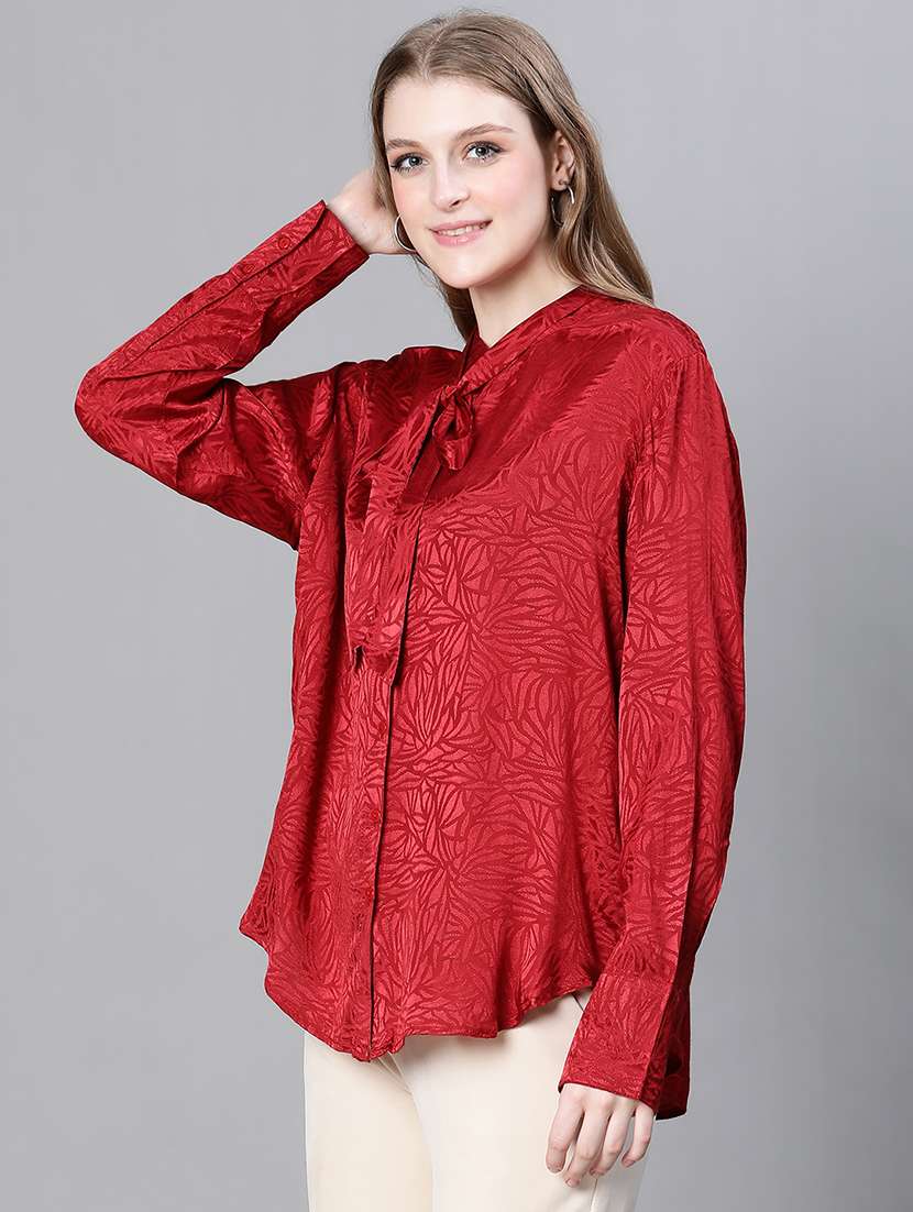 red self design regular top - 20322881 -  Standard Image - 1