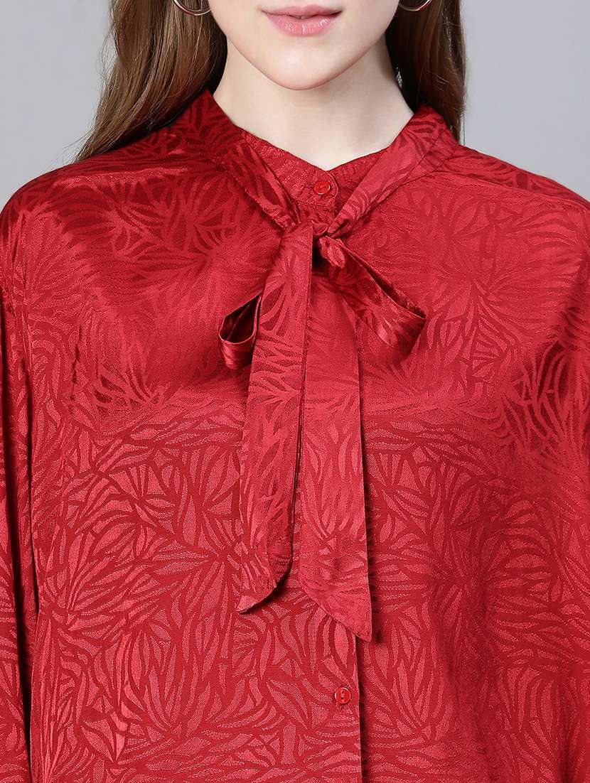 red self design regular top - 20322881 -  Standard Image - 4