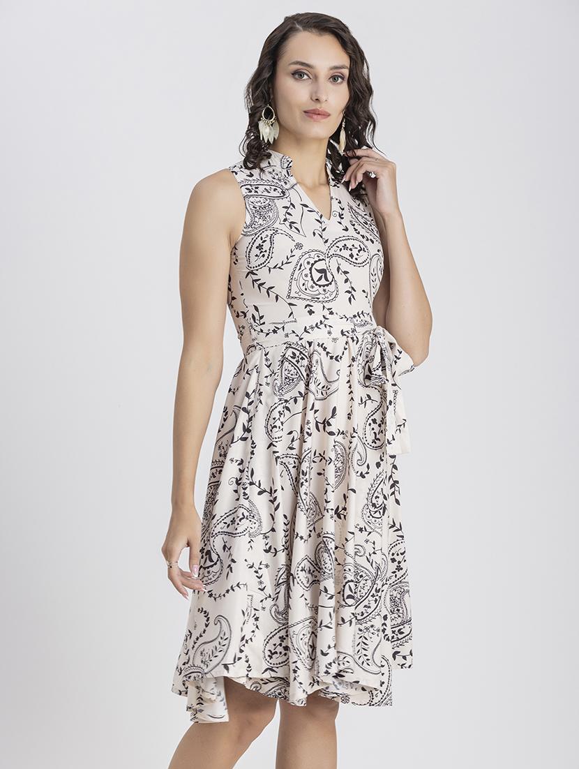 beige paisley print empire line dress - 20322959 -  Standard Image - 1
