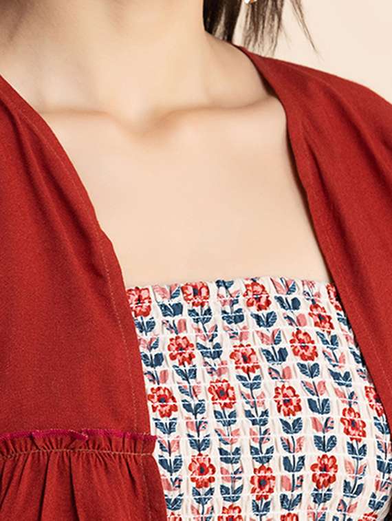 multi colored floral fit & flare dress - 20322960 -  Standard Image - 4