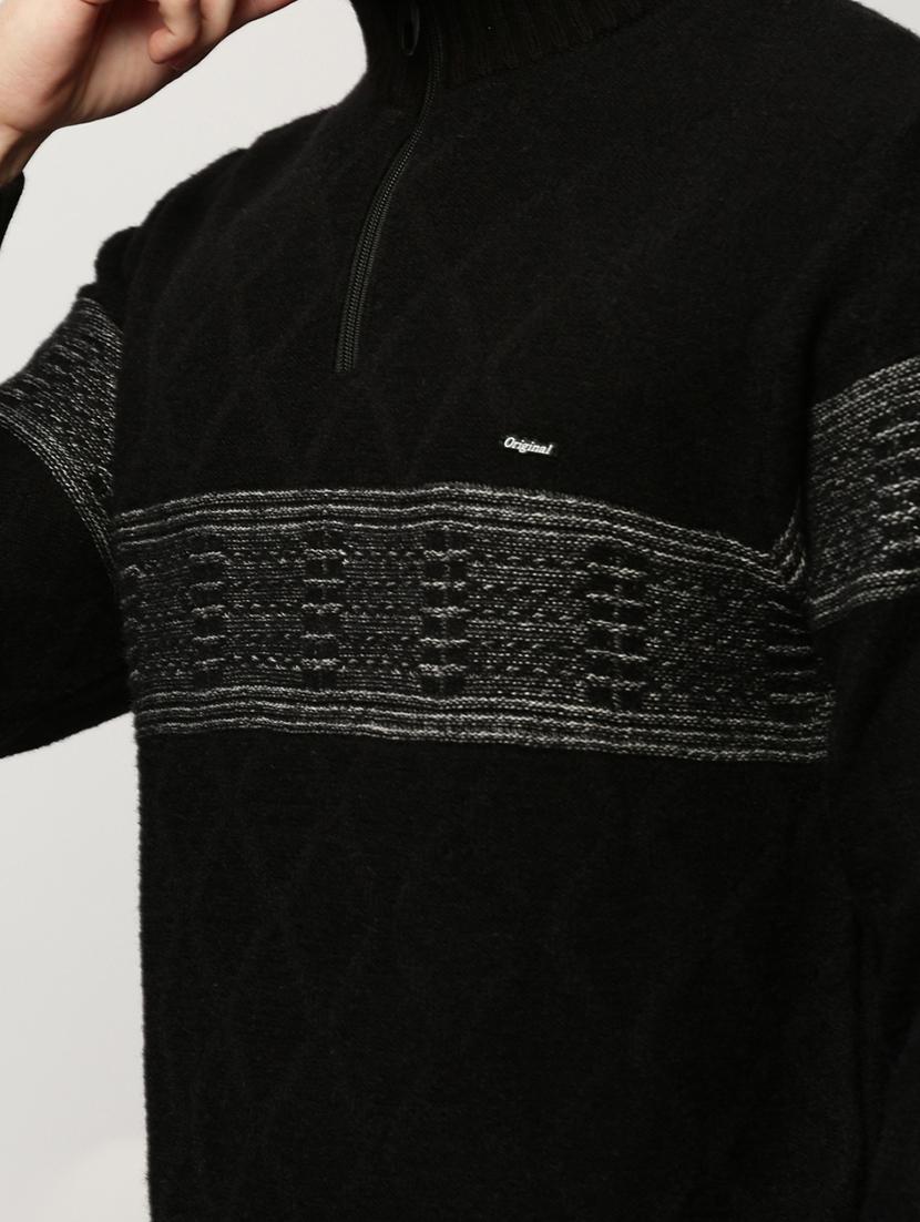men black turtle neck acrylic pullover - 20322986 - Standard Image - 4