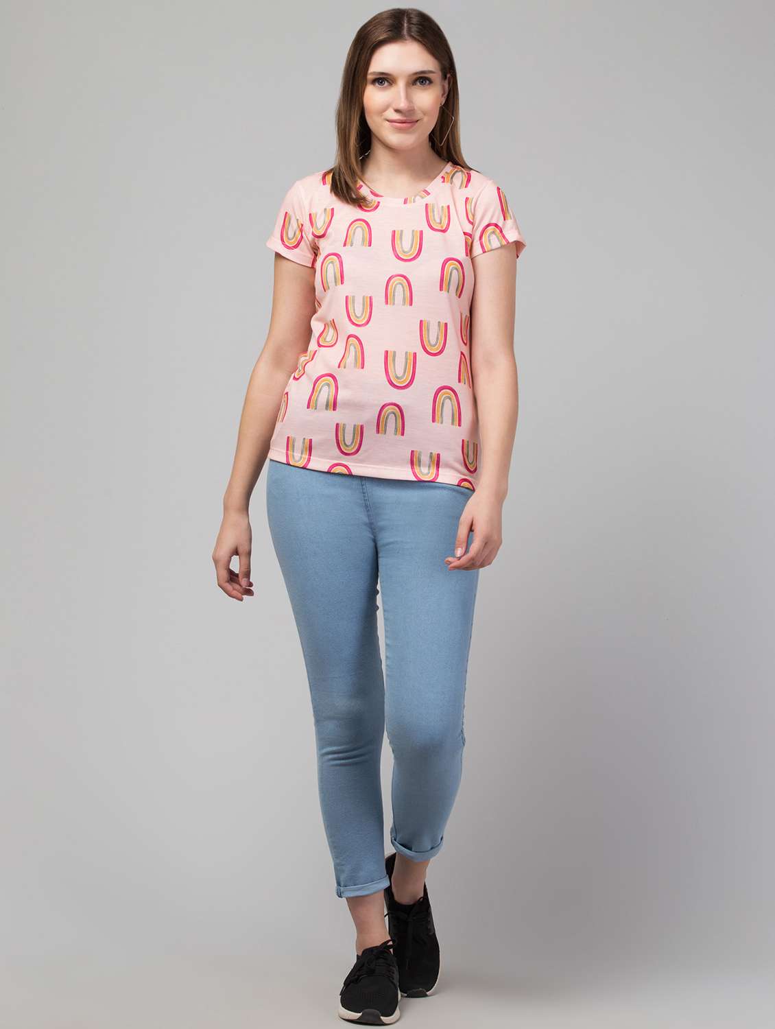 women's all over print round neck t-shirt - 20323085 - Standard Image - 4
