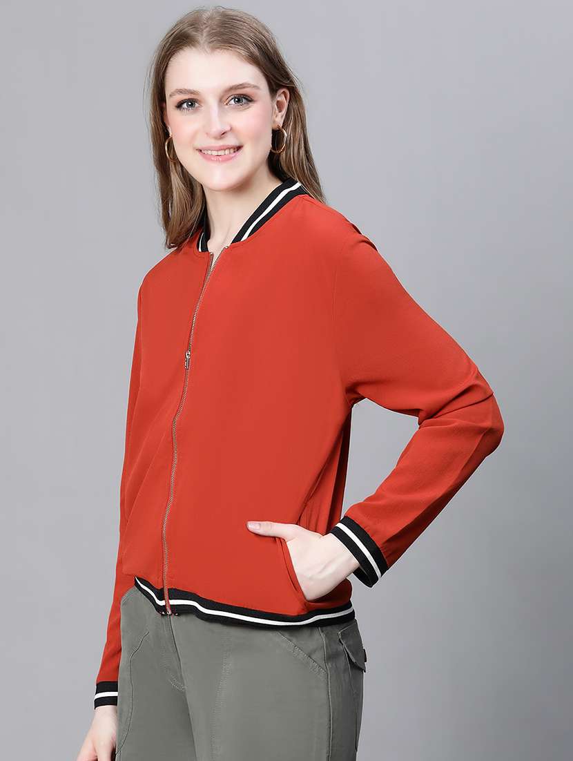 women red stripes bomber jacket - 20323092 -  Standard Image - 1