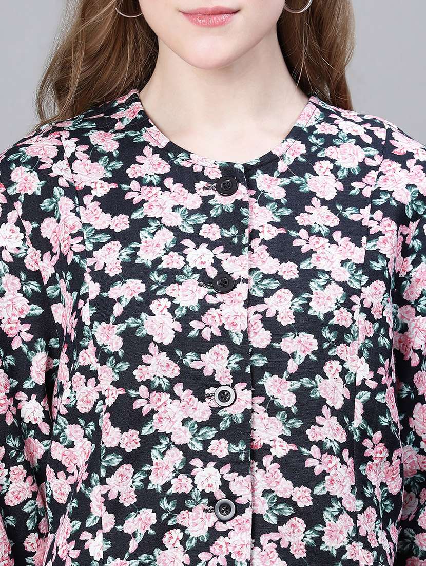 black floral regular jacket - 20323097 -  Standard Image - 4