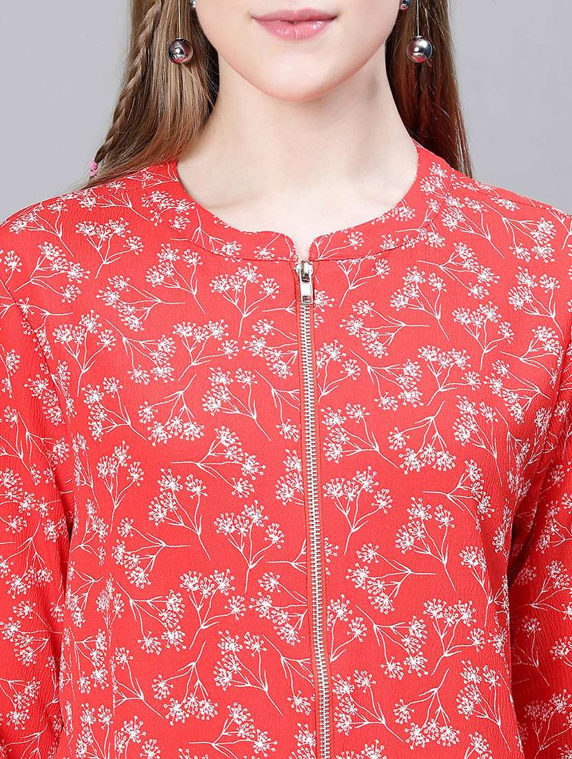 red floral regular jacket - 20323104 -  Standard Image - 4