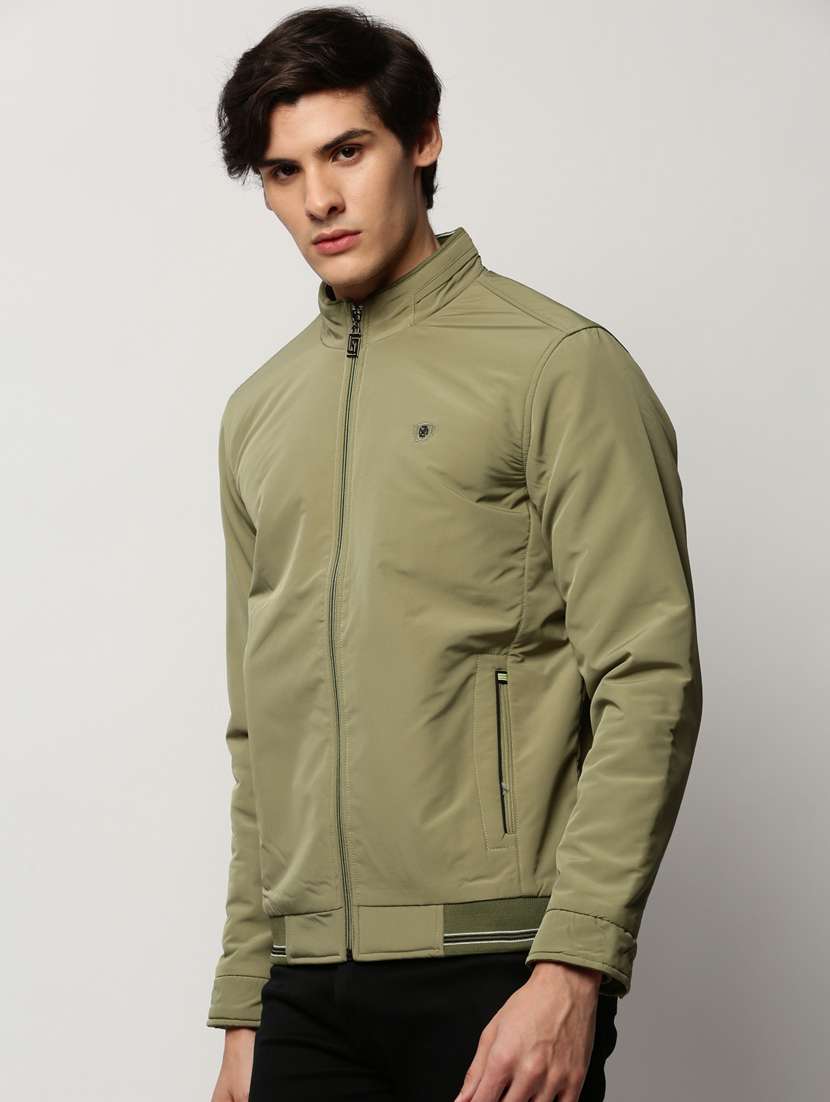 olive green nylon bomber jacket - 20325208 -  Standard Image - 1