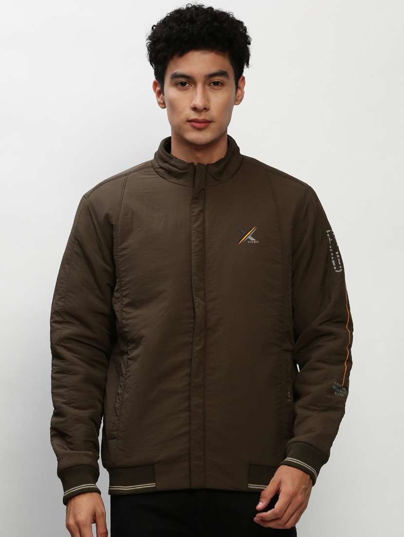 olive green nylon bomber jacket