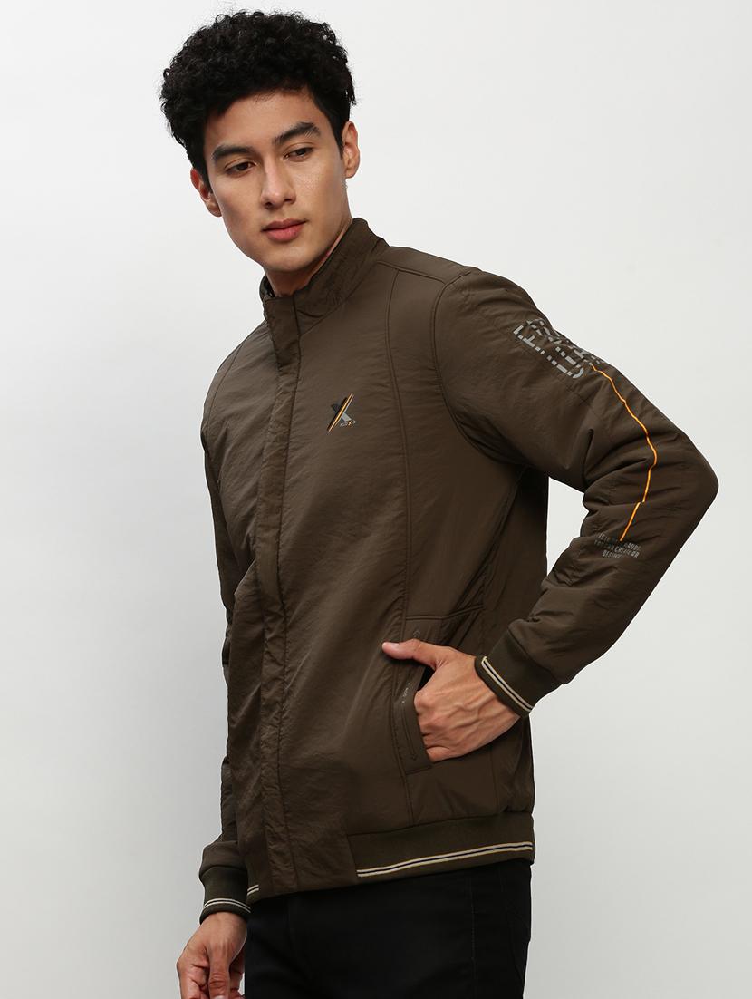 olive green nylon bomber jacket - 20325222 - Standard Image - 1