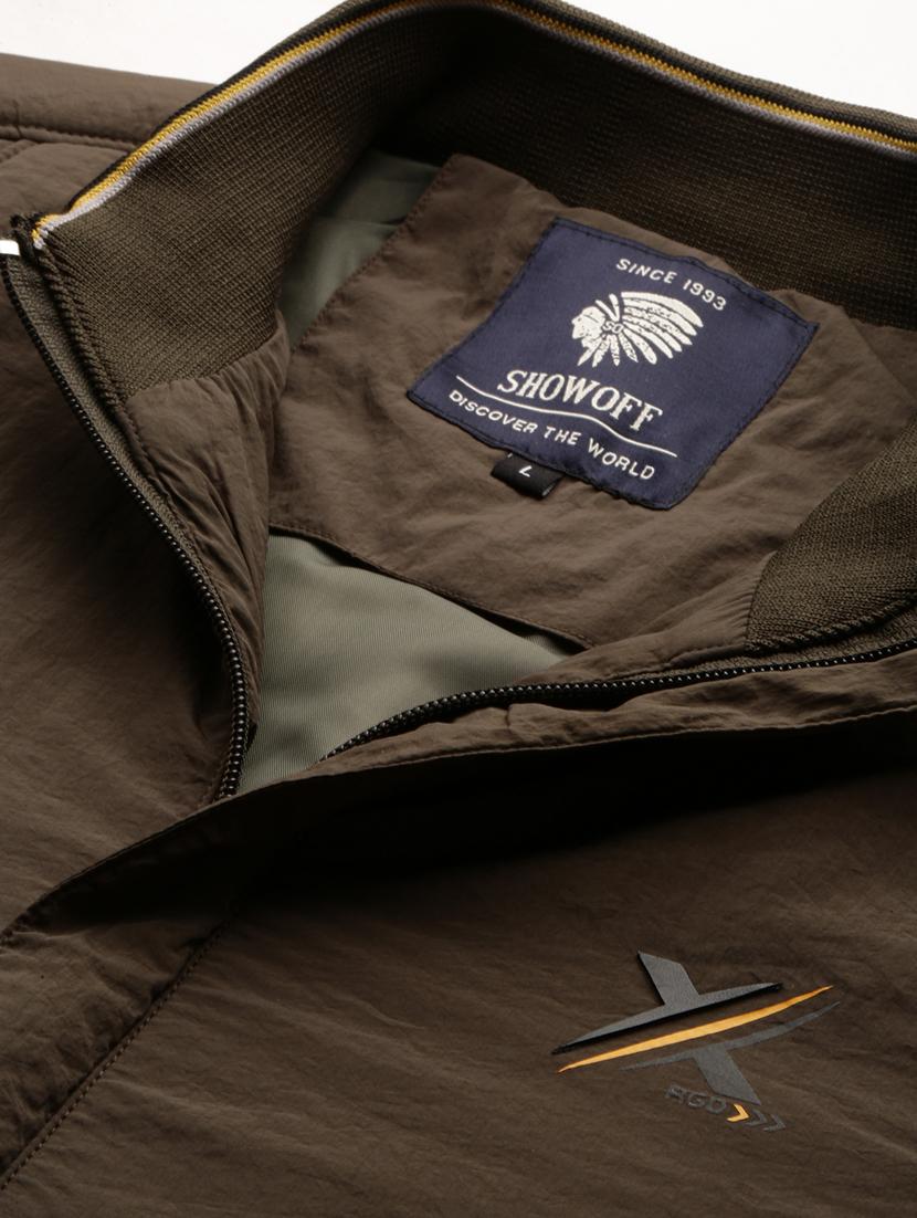olive green nylon bomber jacket - 20325222 - Standard Image - 6