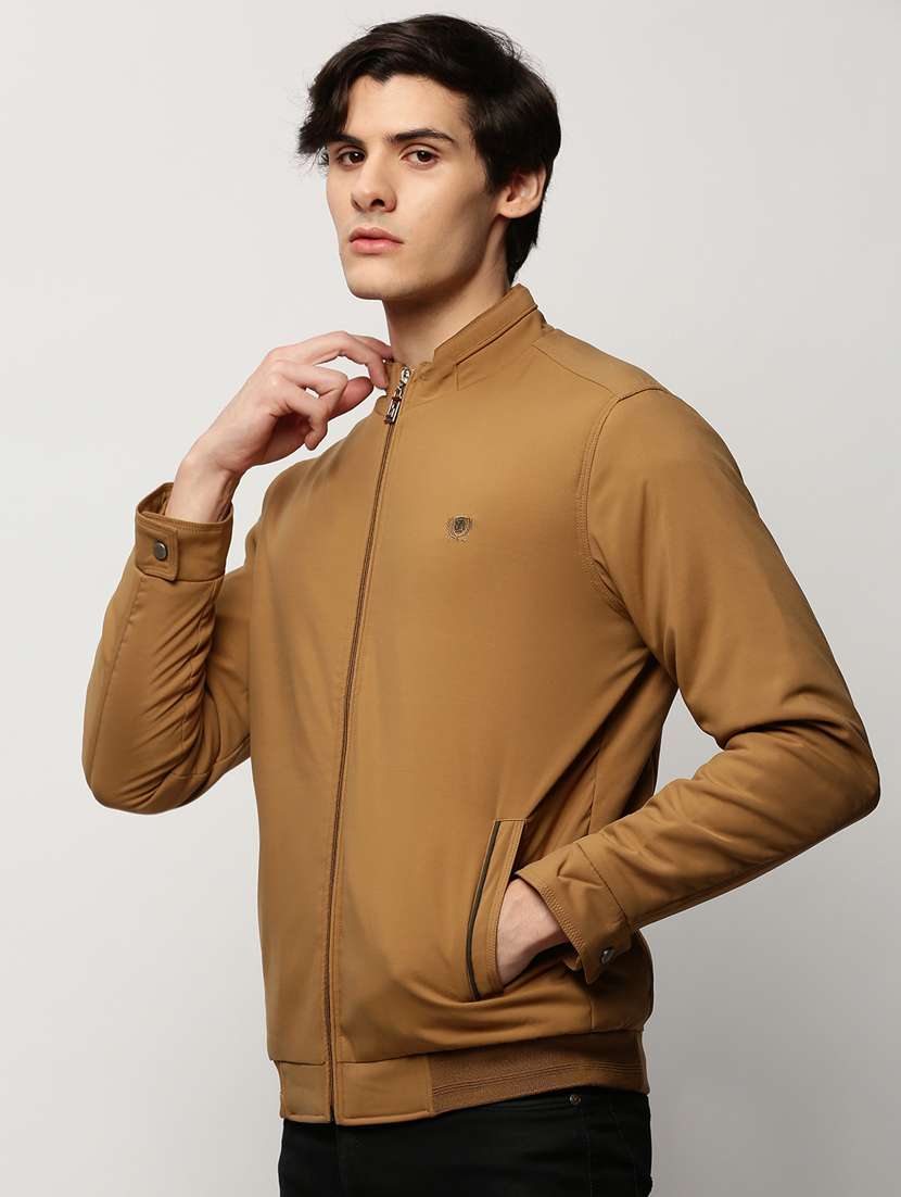 brown nylon bomber jacket - 20325224 -  Standard Image - 1