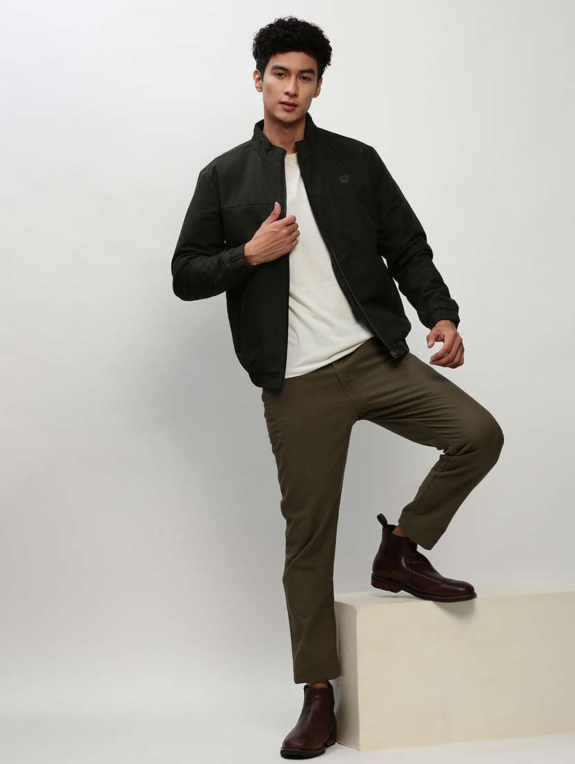 olive green nylon bomber jacket - 20325233 - Standard Image - 4