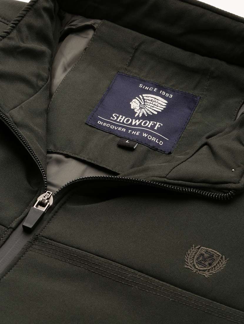 olive green nylon bomber jacket - 20325233 - Standard Image - 6