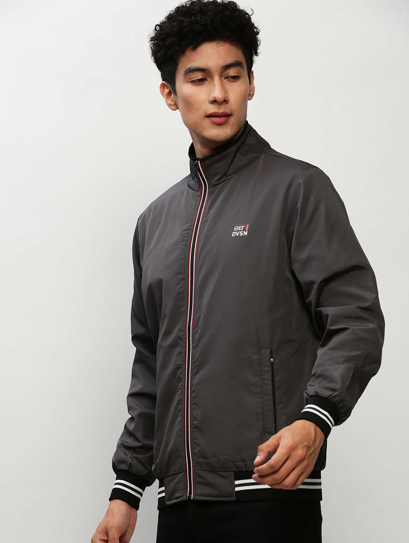 grey nylon bomber jacket - 20325248 -  Standard Image - 1