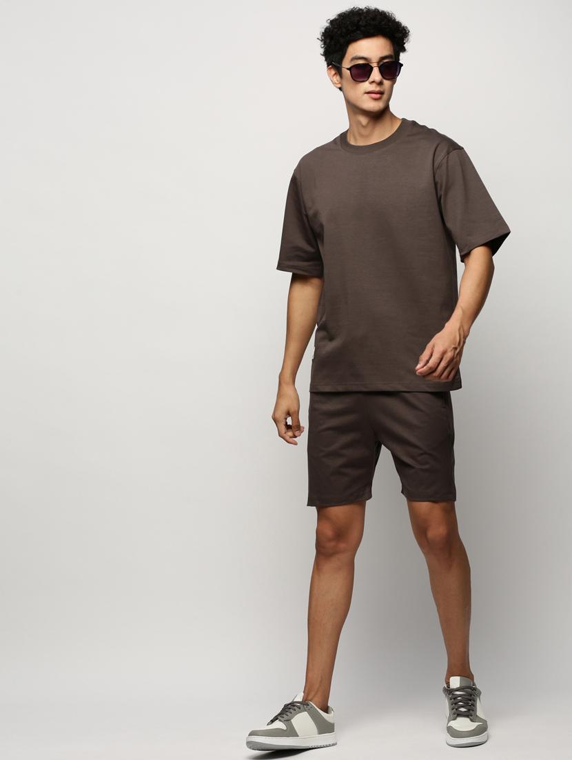 men round neck solid co-ord set - 20325258 - Standard Image - 4