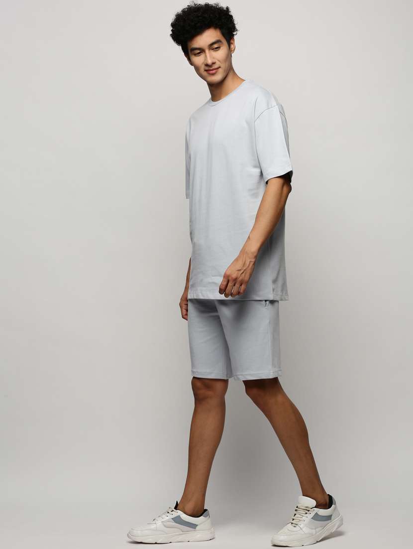men round neck shorts & t-shirt co-ord set - 20325294 -  Standard Image - 1