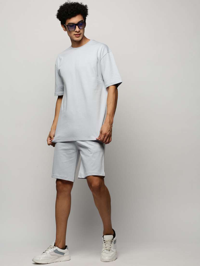 men round neck shorts & t-shirt co-ord set - 20325294 -  Standard Image - 4
