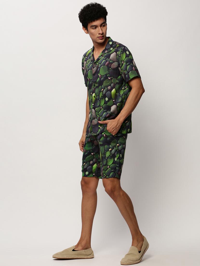 men green printed co-ord set - 20325301 - Standard Image - 1