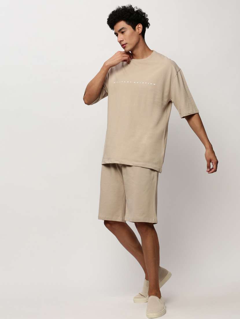 men round neck shorts & t-shirt co-ord set - 20325322 -  Standard Image - 1