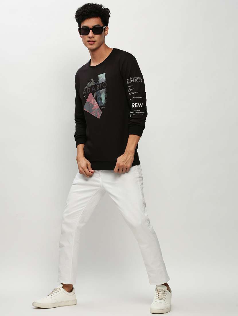 mens front print sweatshirt - 20325331 - Standard Image - 4