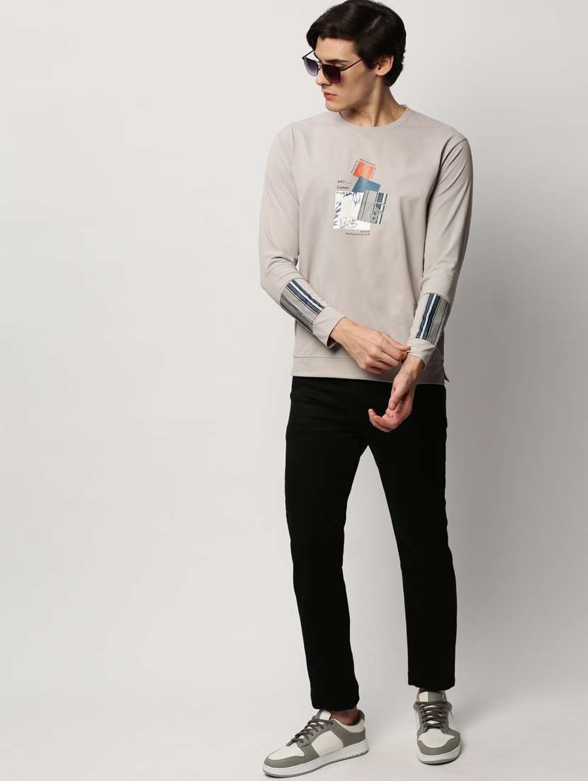 mens chest print sweatshirt - 20325349 - Standard Image - 4