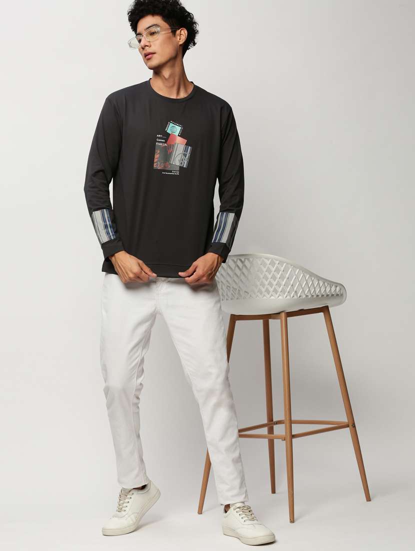 mens front print sweatshirt - 20325350 -  Standard Image - 4