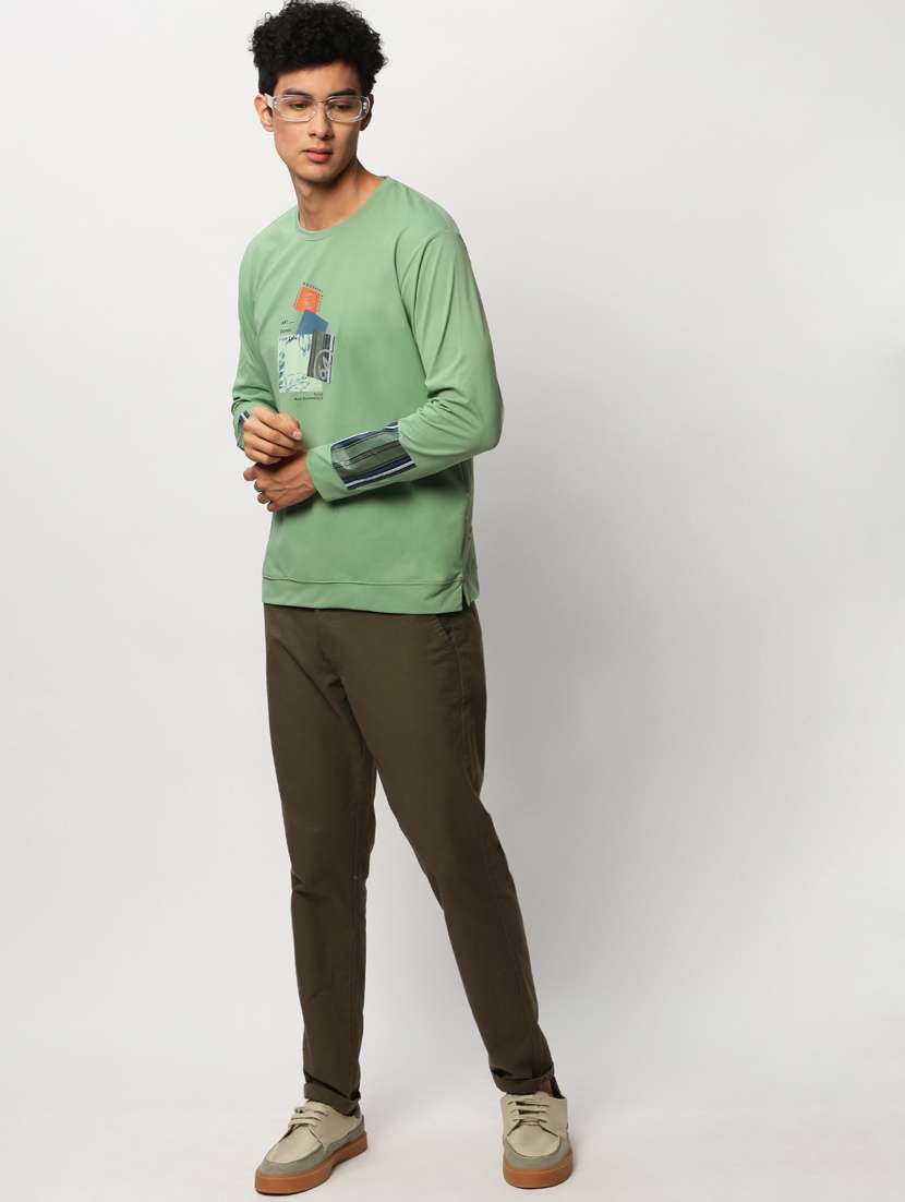 mens chest print sweatshirt - 20325351 - Standard Image - 4