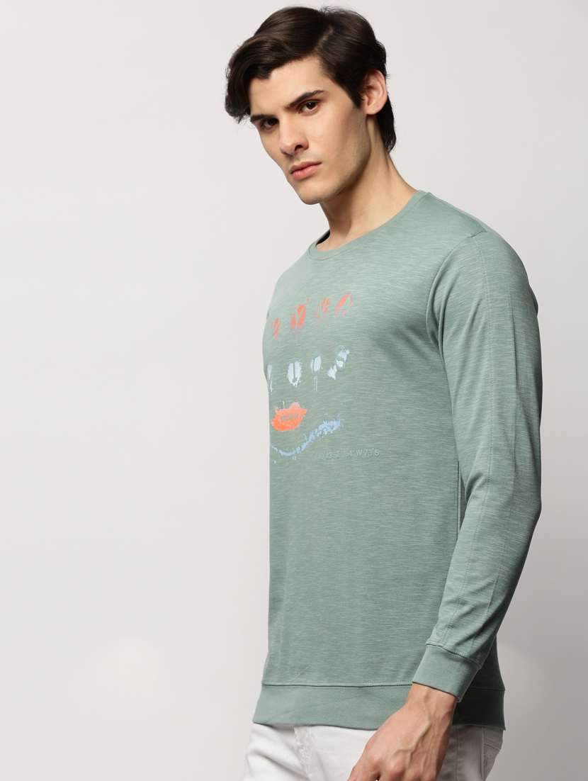 mens front print sweatshirt - 20325354 -  Standard Image - 1