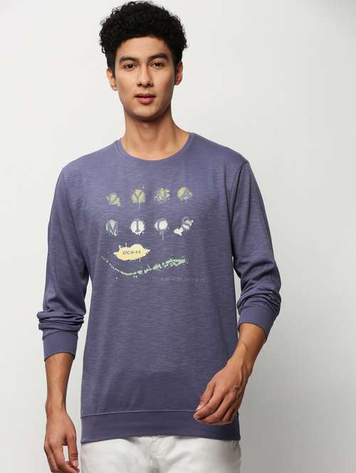 mens front print sweatshirt - 20325355 -  Standard Image - 0