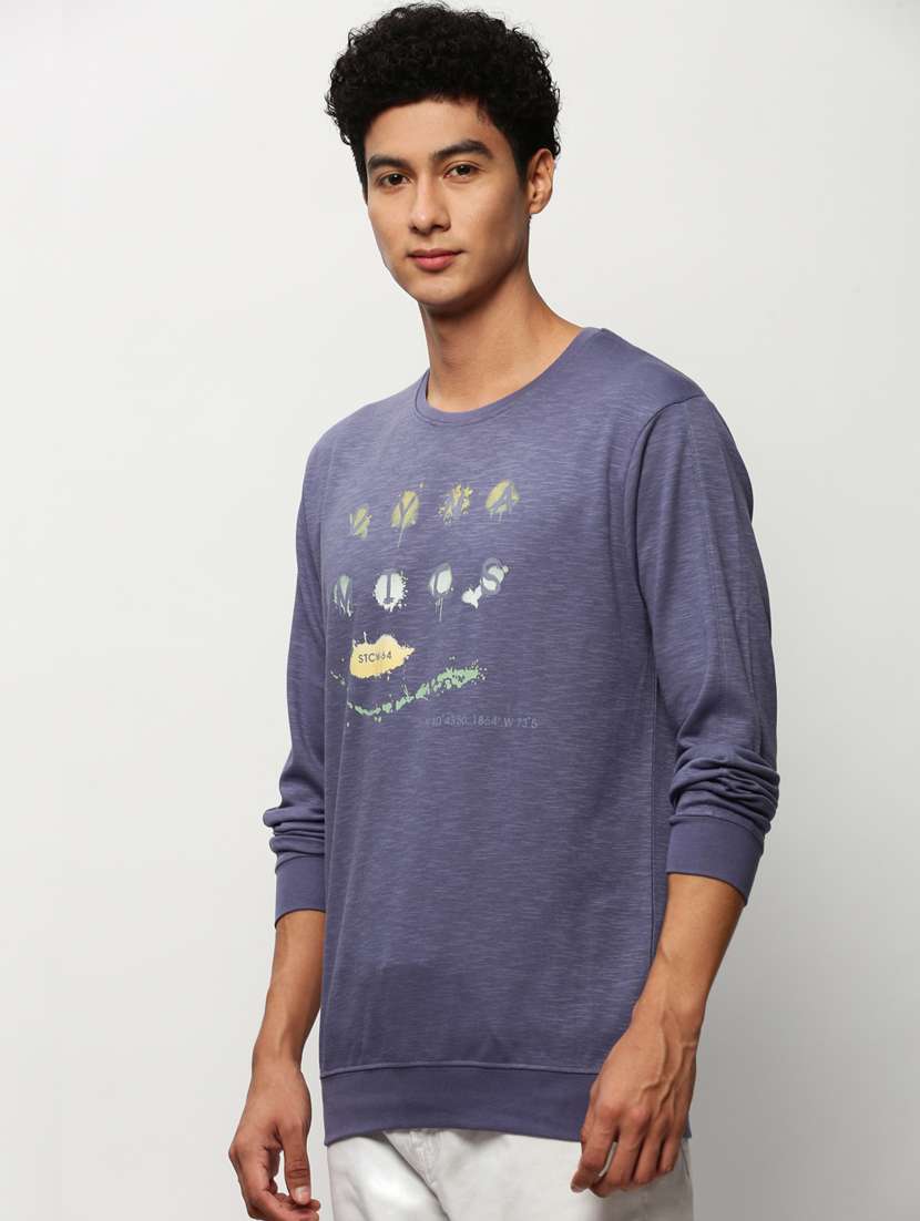 mens front print sweatshirt - 20325355 -  Standard Image - 1