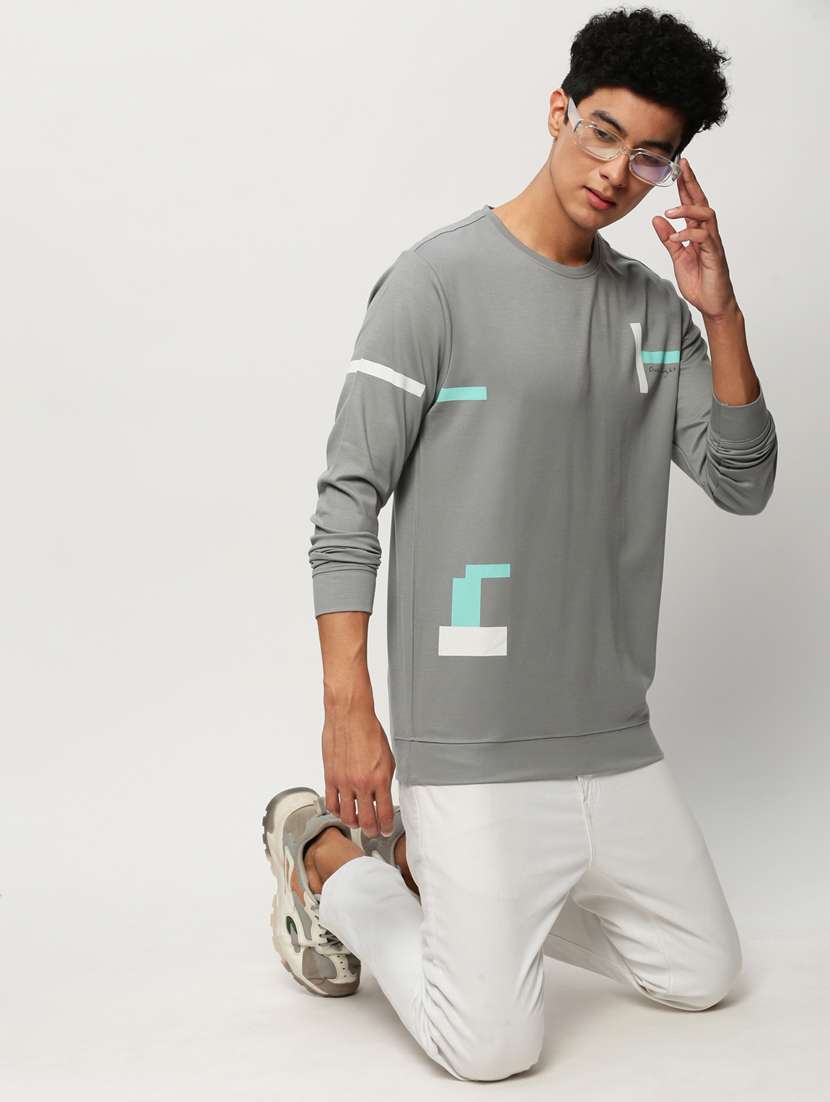 mens placement print sweatshirt - 20325365 - Standard Image - 4