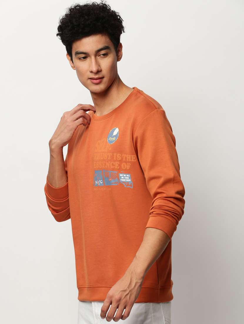 mens front print sweatshirt - 20325366 -  Standard Image - 1