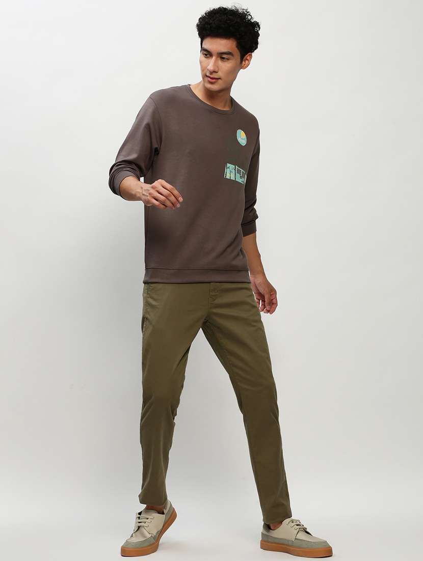 men brown graphic print cotton regular sweatshirt - 20325367 -  Standard Image - 4