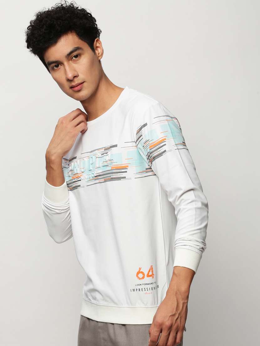 mens chest print sweatshirt - 20325369 -  Standard Image - 1