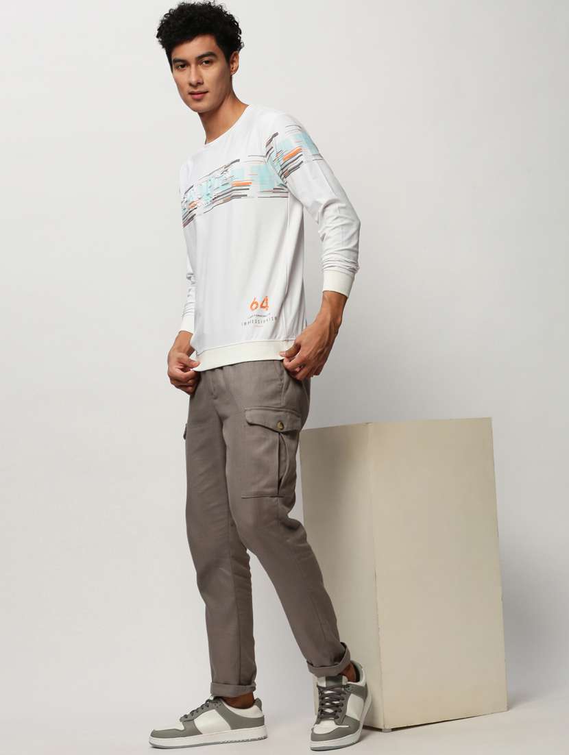 mens chest print sweatshirt - 20325369 -  Standard Image - 4