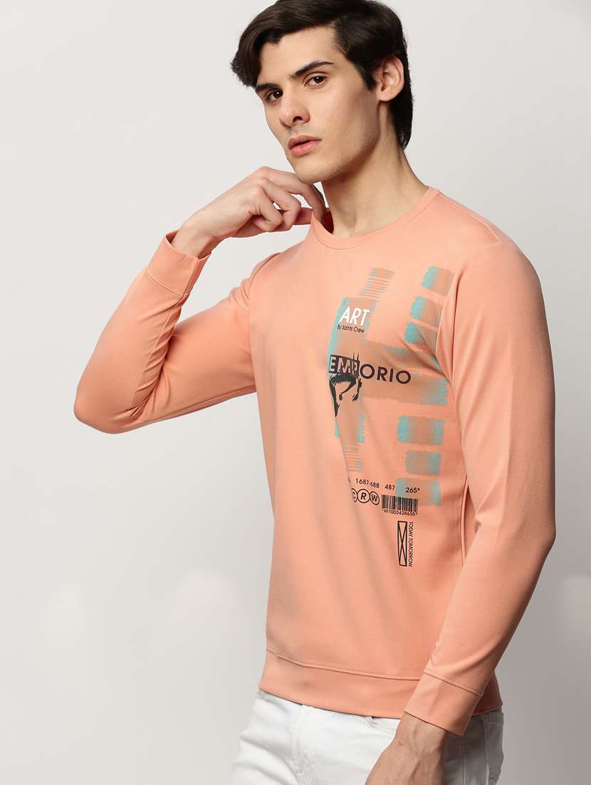mens front print sweatshirt - 20325373 - Standard Image - 1