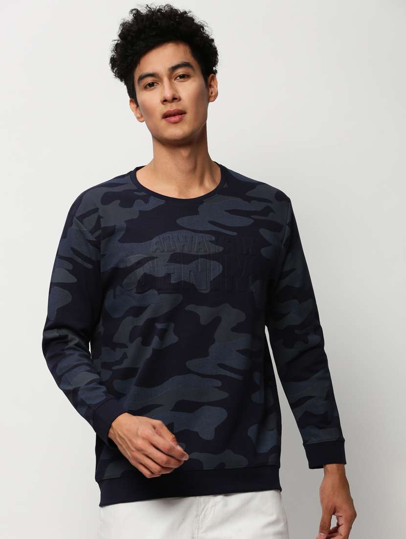 men long sleeves camouflage printed sweatshirt