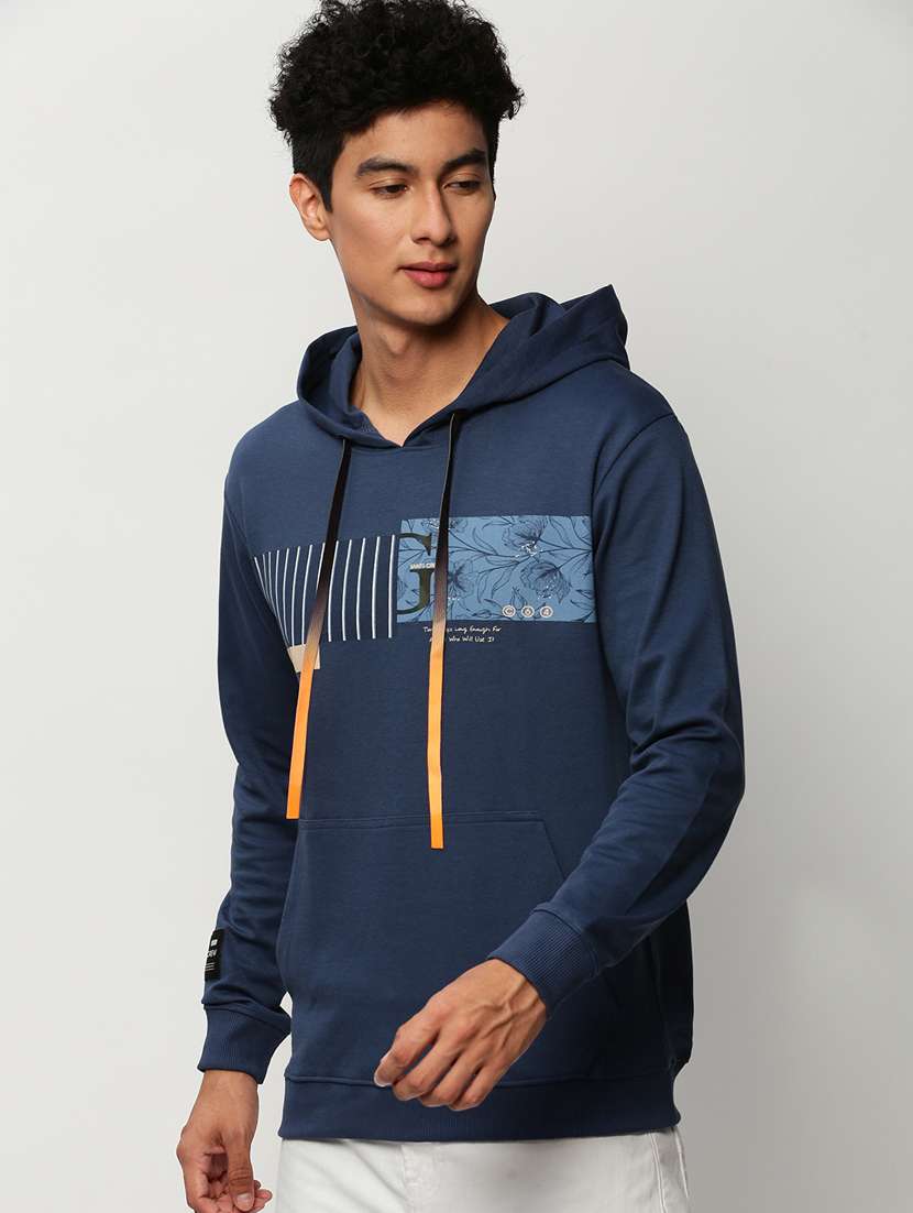 men blue cotton graphic regular sweatshirt - 20325386 -  Standard Image - 1