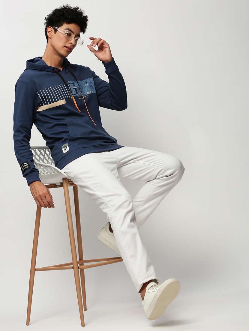 men blue cotton graphic regular sweatshirt - 20325386 -  Standard Image - 4