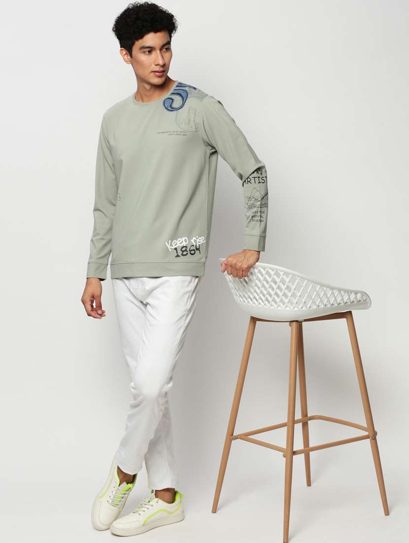 mens placement print sweatshirt - 20325394 -  Standard Image - 4