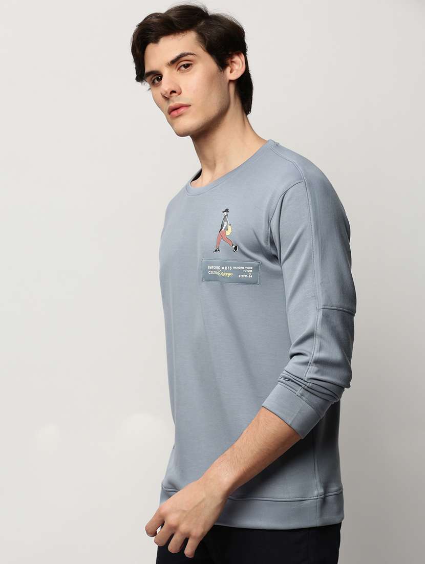 mens placement print sweatshirt - 20325397 -  Standard Image - 1