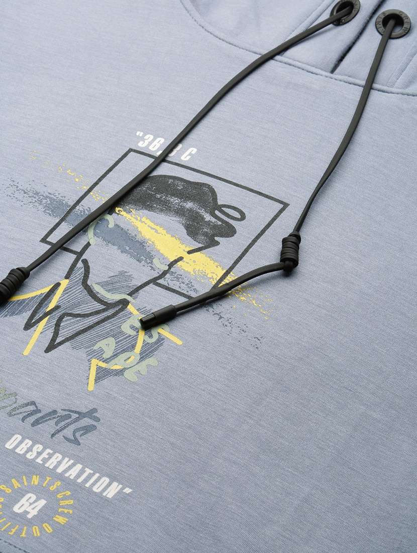 men blue cotton regular sweatshirt - 20325399 -  Standard Image - 6