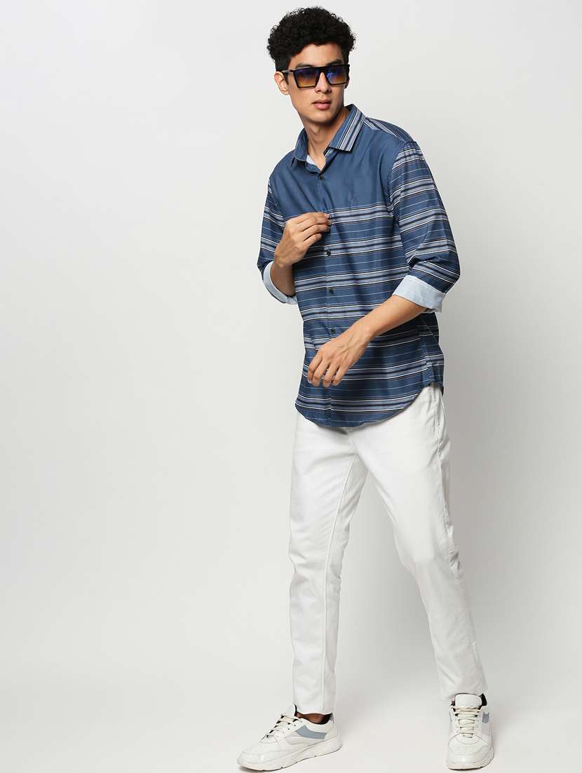 mens stripes casual shirt - 20325434 - Standard Image - 4