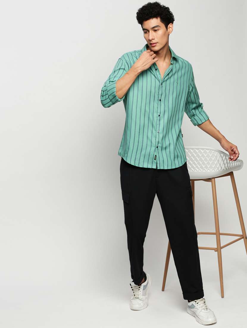 mens stripes casual shirt - 20325461 -  Standard Image - 4