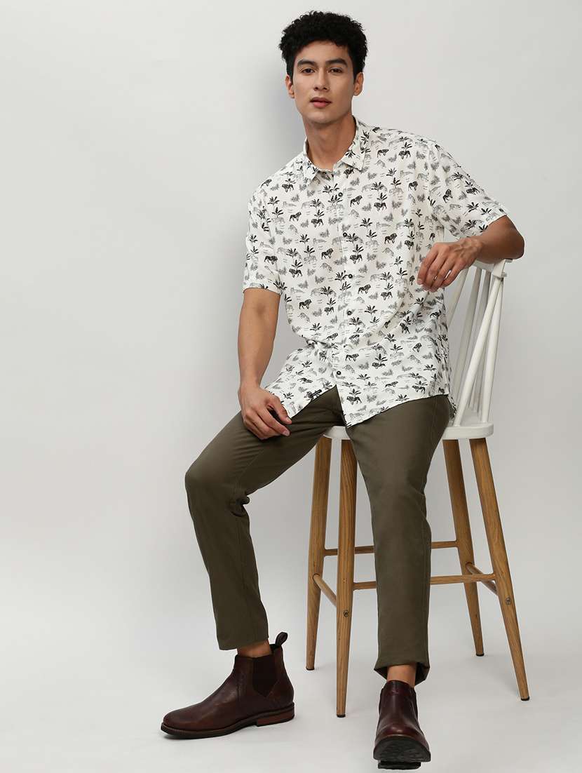 mens animal print casual shirt - 20325476 - Standard Image - 4