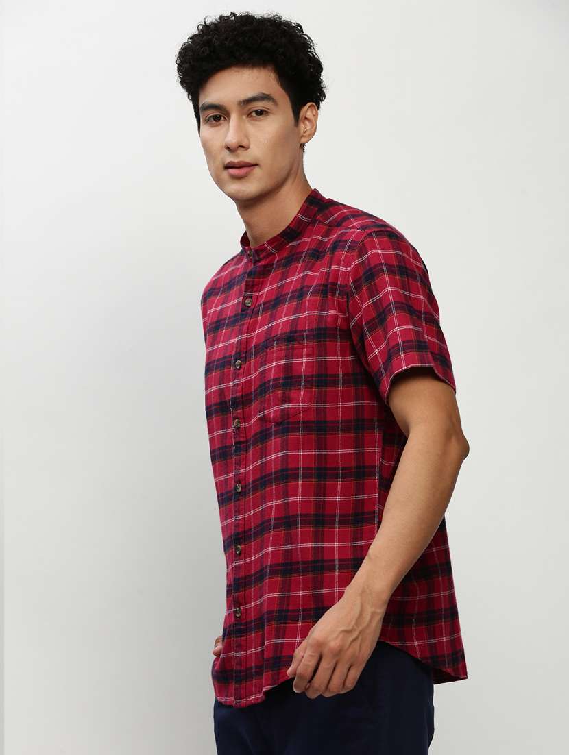 mens checks casual shirt - 20325514 - Standard Image - 1