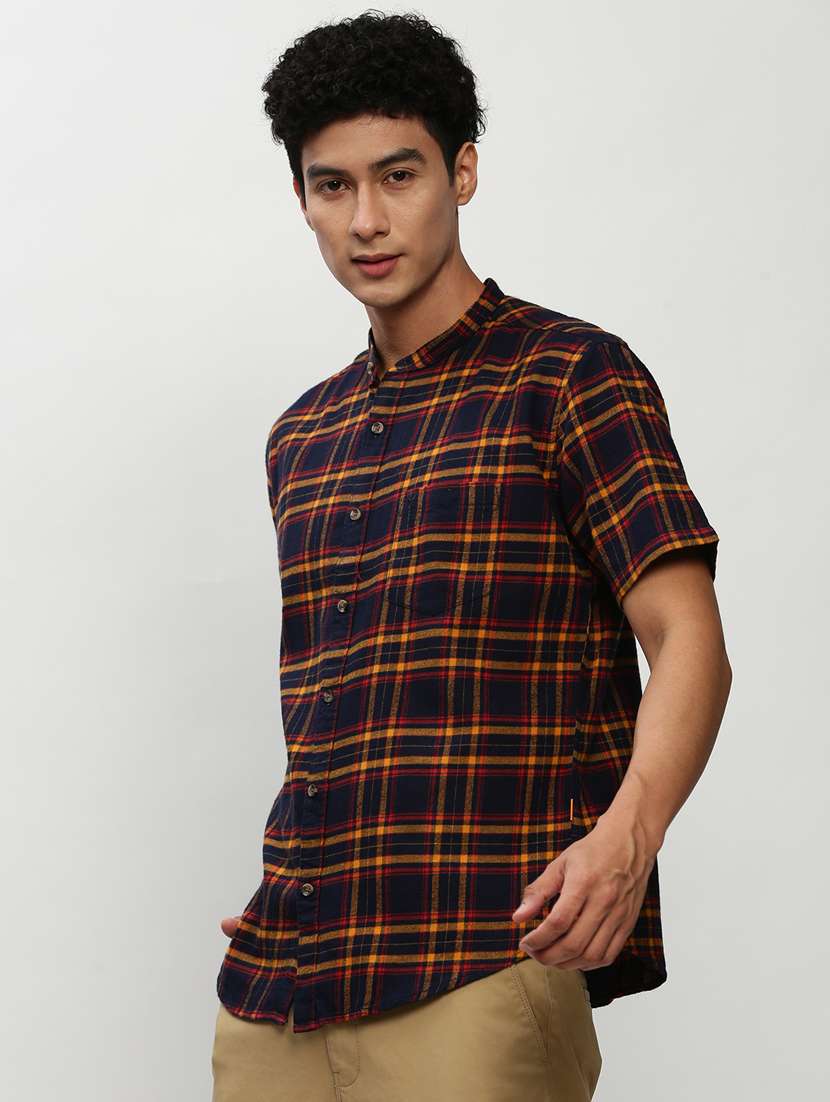 mens checks casual shirt - 20325515 - Standard Image - 1