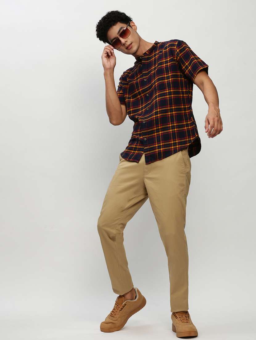 mens checks casual shirt - 20325515 - Standard Image - 4