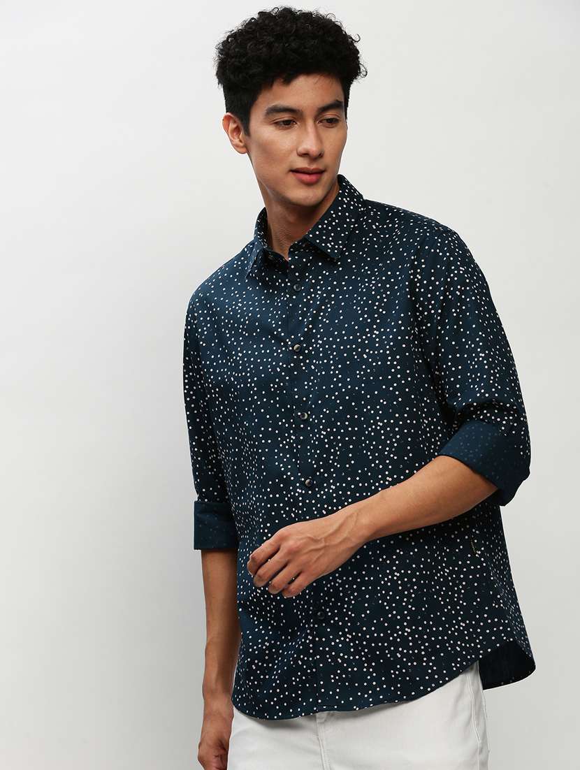 mens polka dots casual shirt - 20325527 -  Standard Image - 1